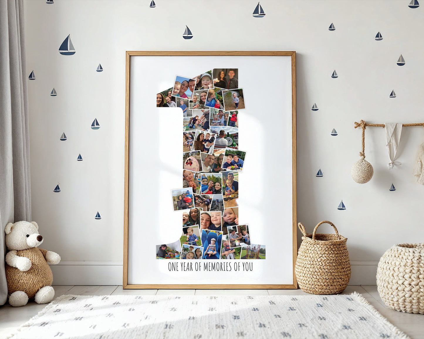 Personalised Photo Collage Picture Display First Birthday Memory Print Custom Design Special Occasion Milestone Gift Wedding Anniversary