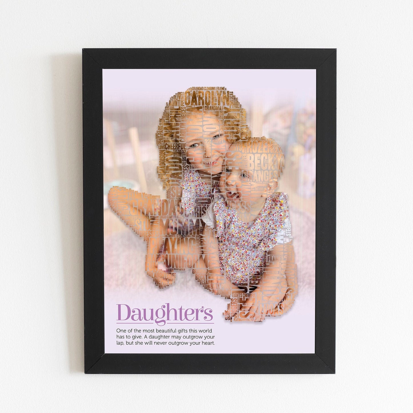 Personalised digital print, Wordart style, Photo Digital Print, Framed Home Decor, Custom image.