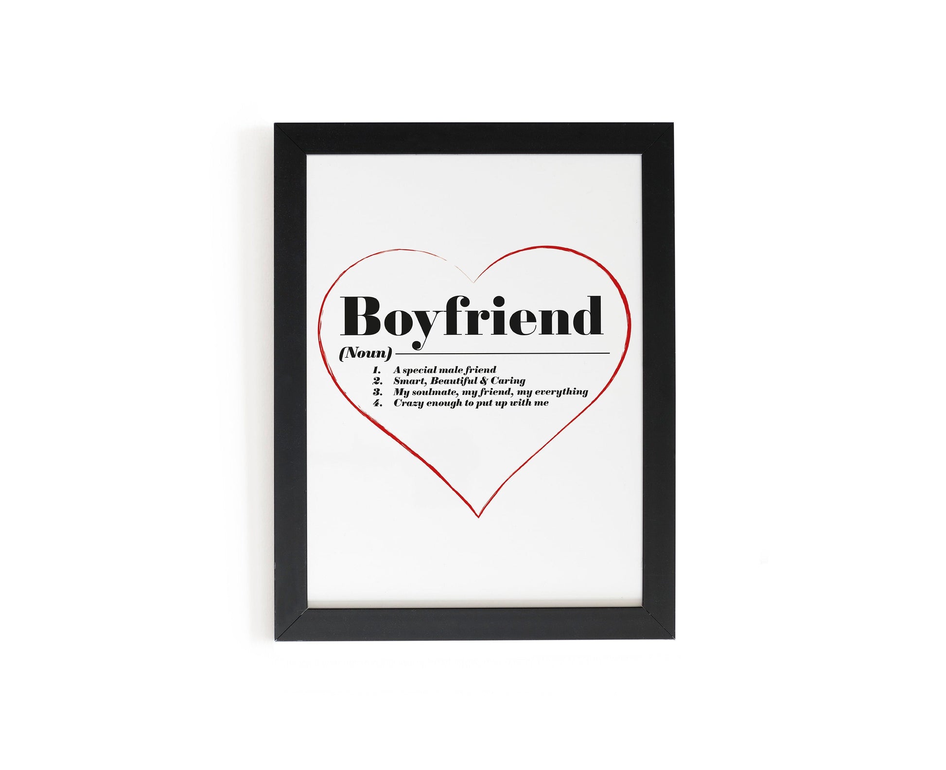 Boyfriend Dictionary Definition Wall art - Framed Artwork - Digital Prints - Valentines gifts for Him - Gifts for Boyfriend