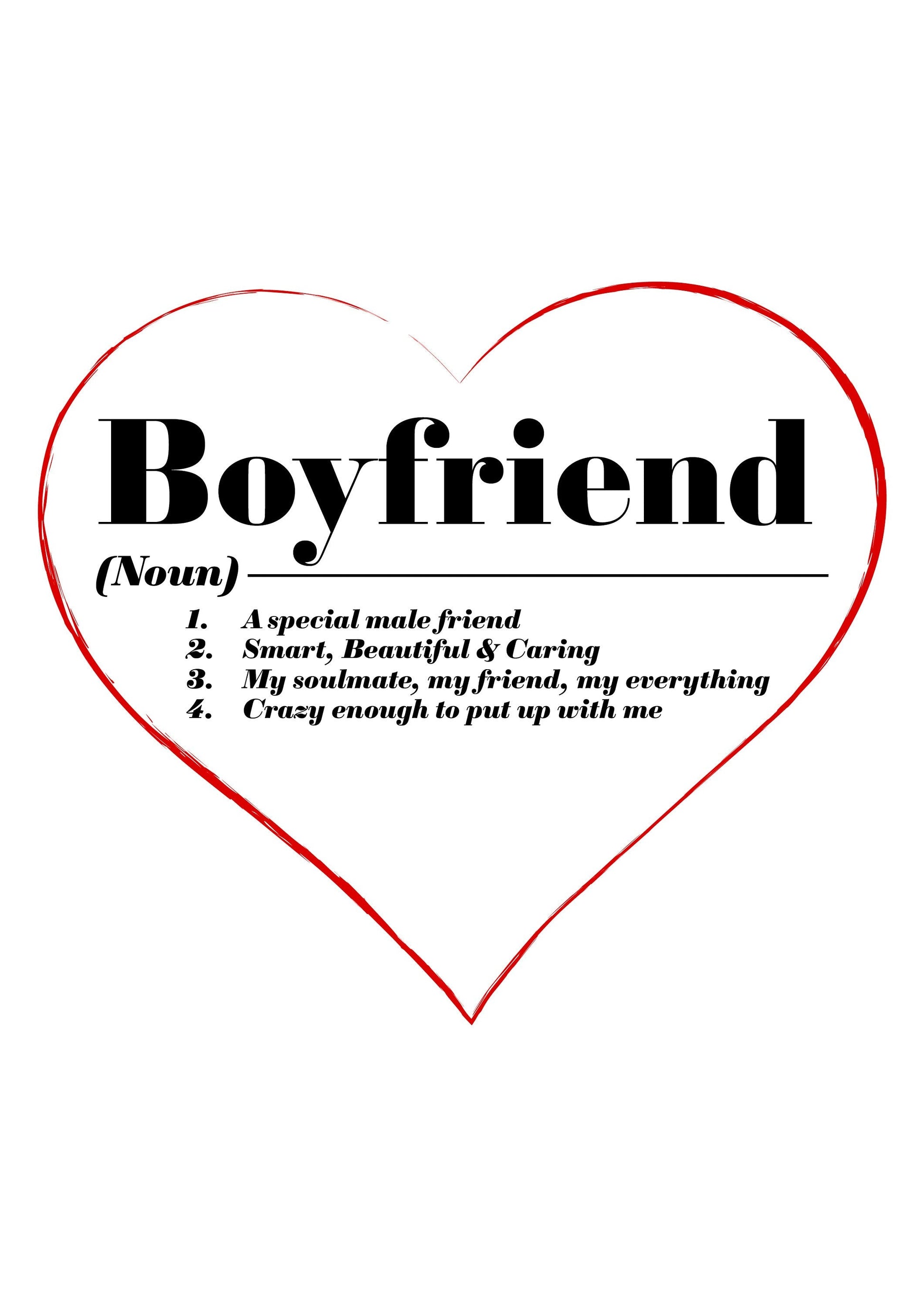 Boyfriend Dictionary Definition Wall art - Framed Artwork - Digital Prints - Valentines gifts for Him - Gifts for Boyfriend