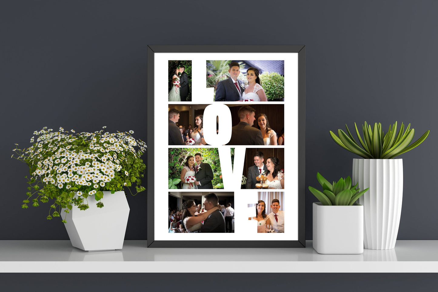 Personalised Love Photo, Collage Image Print, Custom Photo Framed Memory Print, Home Decor, Wedding Anniversary Gift ideas