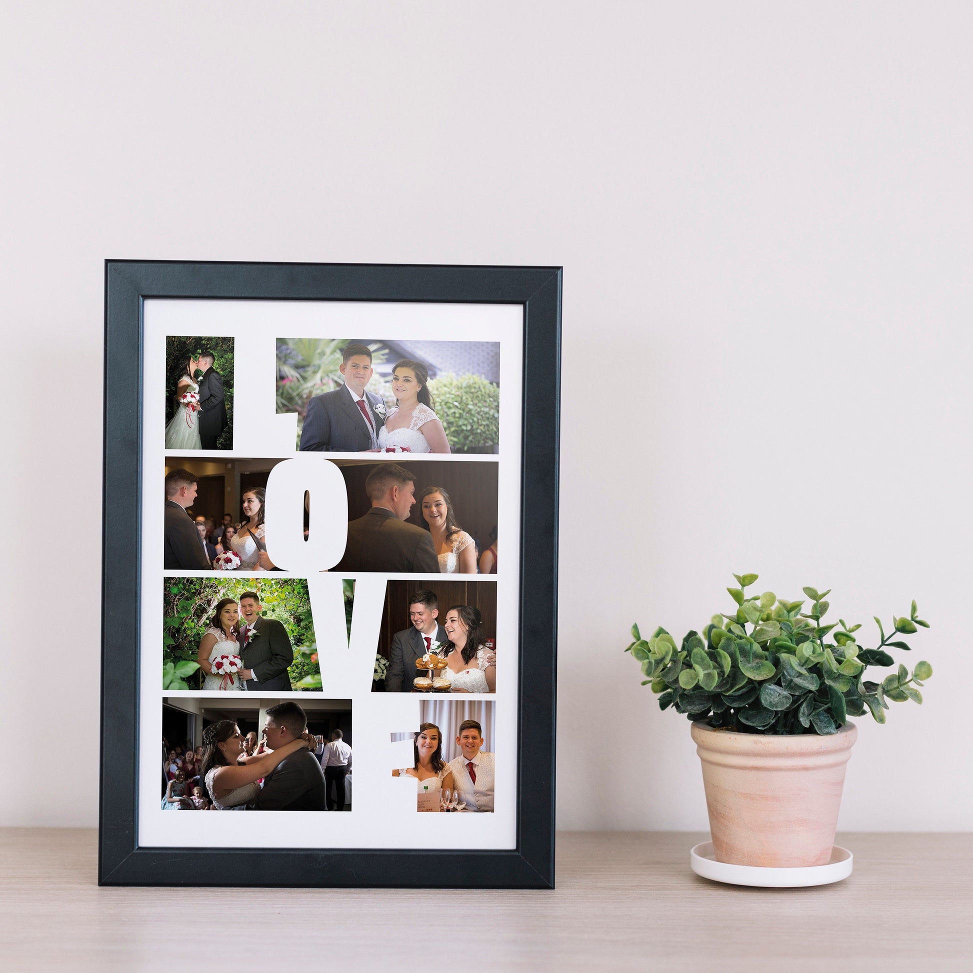 Personalised Love Photo, Collage Image Print, Custom Photo Framed Memory Print, Home Decor, Wedding Anniversary Gift ideas
