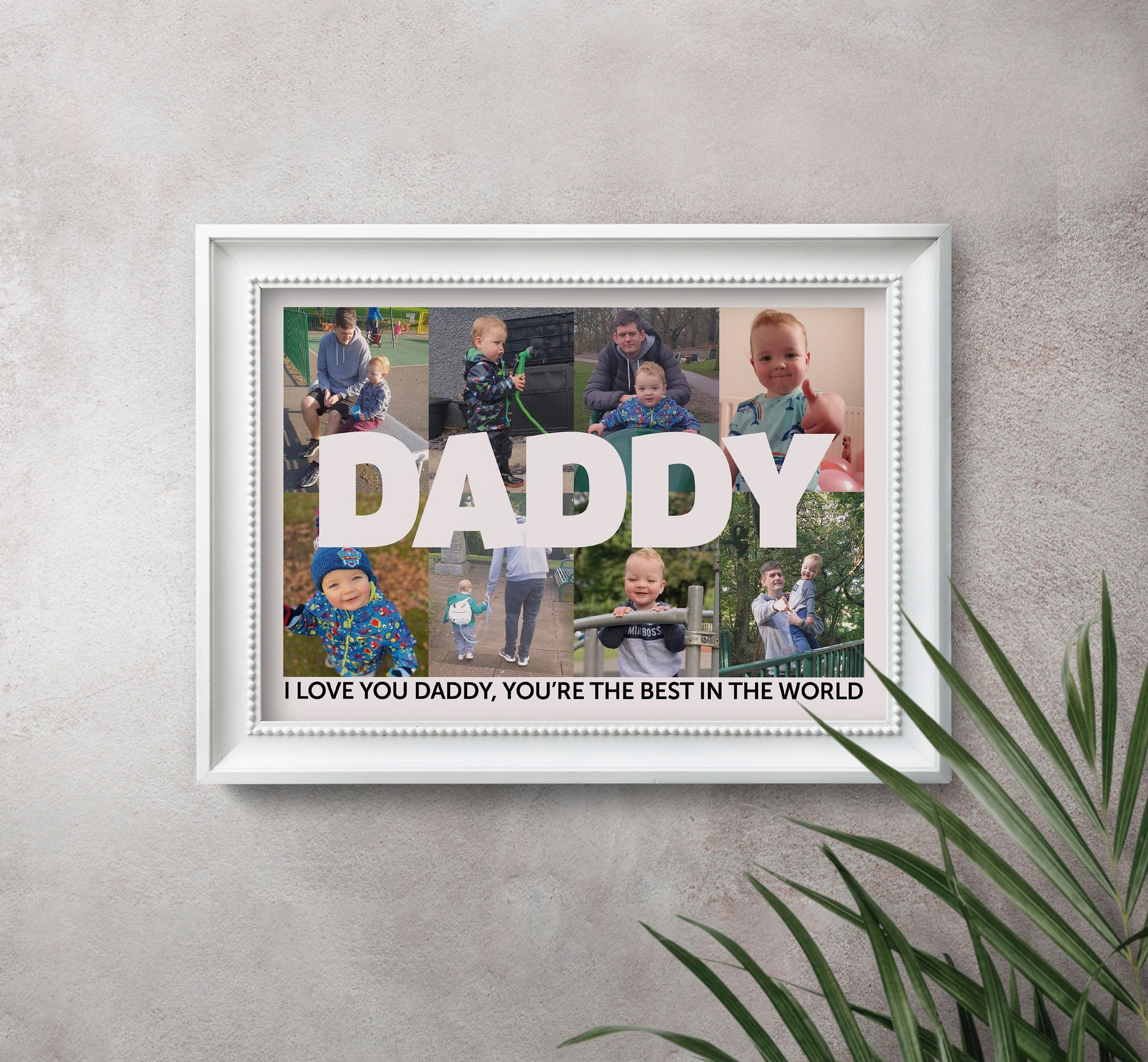 Personalised, Daddy, Photo Collage Print, with your Images & Message, A4 or A3 Framed, Fathers Day Gift, Home decor, Digital print