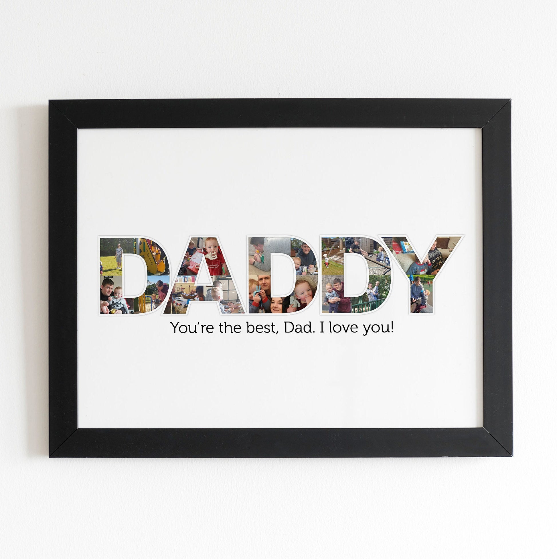 Framed Dad Photo Collage, Word Photo Print, Home Décor For The Family, Photo Memories, Gifts for Dad, Christmas Gifts