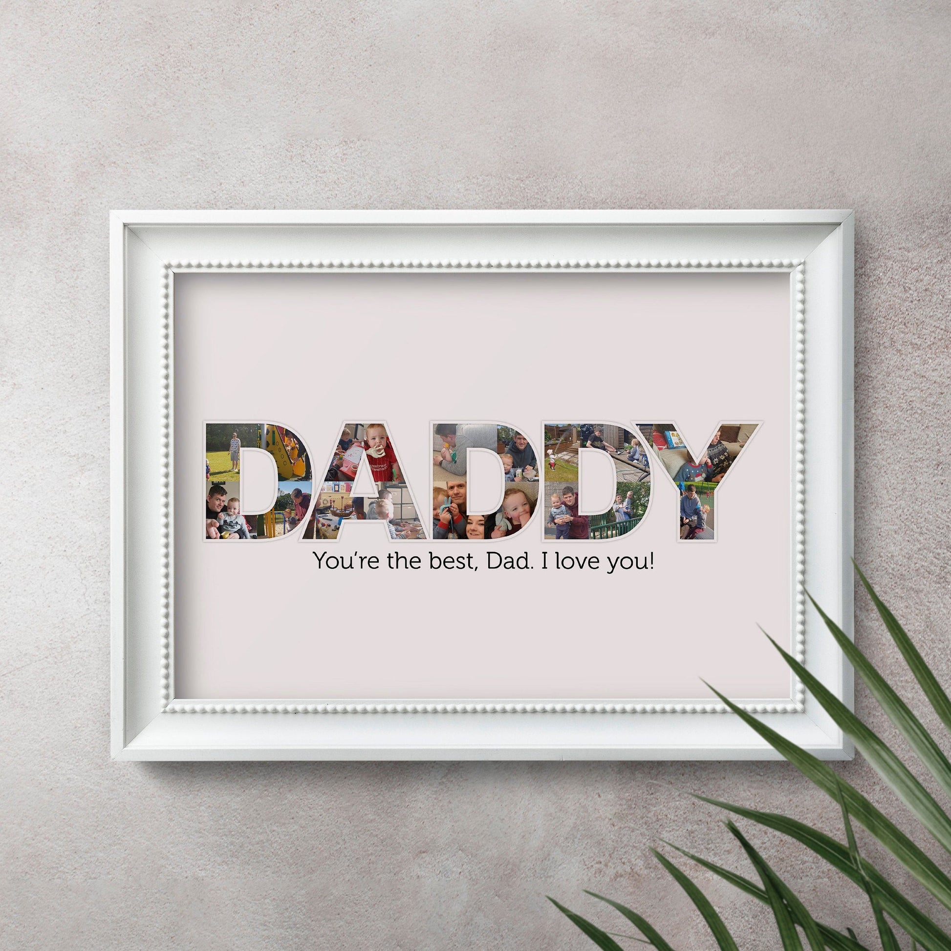 Framed Dad Photo Collage, Word Photo Print, Home Décor For The Family, Photo Memories, Gifts for Dad, Christmas Gifts