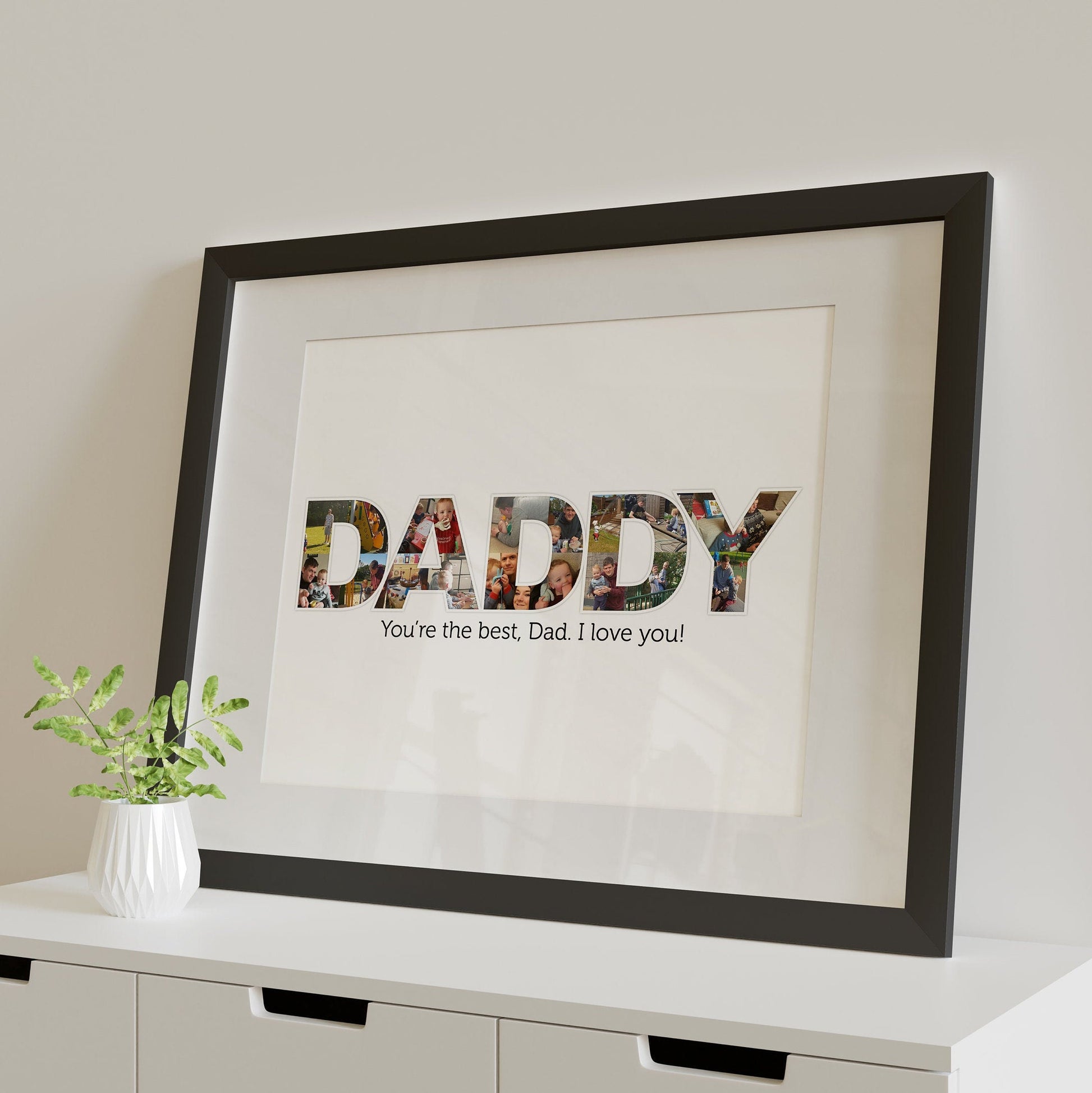 Framed Dad Photo Collage, Word Photo Print, Home Décor For The Family, Photo Memories, Gifts for Dad, Christmas Gifts