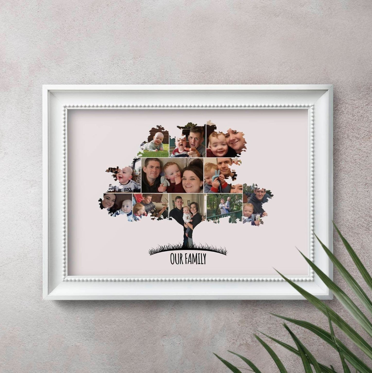 Family Tree Art Print - Personalised Photo Collage, Custom Picture Montage, Family Print Gift, Artwork, Memory Tree Décor