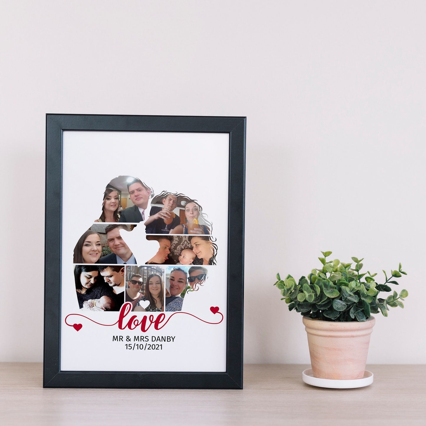 Personalised, Photo Collage, Couple, Framed Prints, Sentimental Wall Art, Digital Framed Print, Wedding Gift idea, Anniversary Ideas,