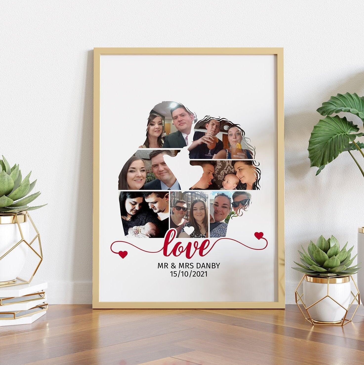 Personalised, Photo Collage, Couple, Framed Prints, Sentimental Wall Art, Digital Framed Print, Wedding Gift idea, Anniversary Ideas,
