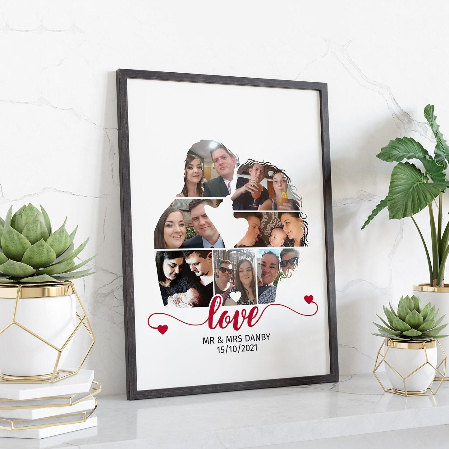 Personalised, Photo Collage, Couple, Framed Prints, Sentimental Wall Art, Digital Framed Print, Wedding Gift idea, Anniversary Ideas,