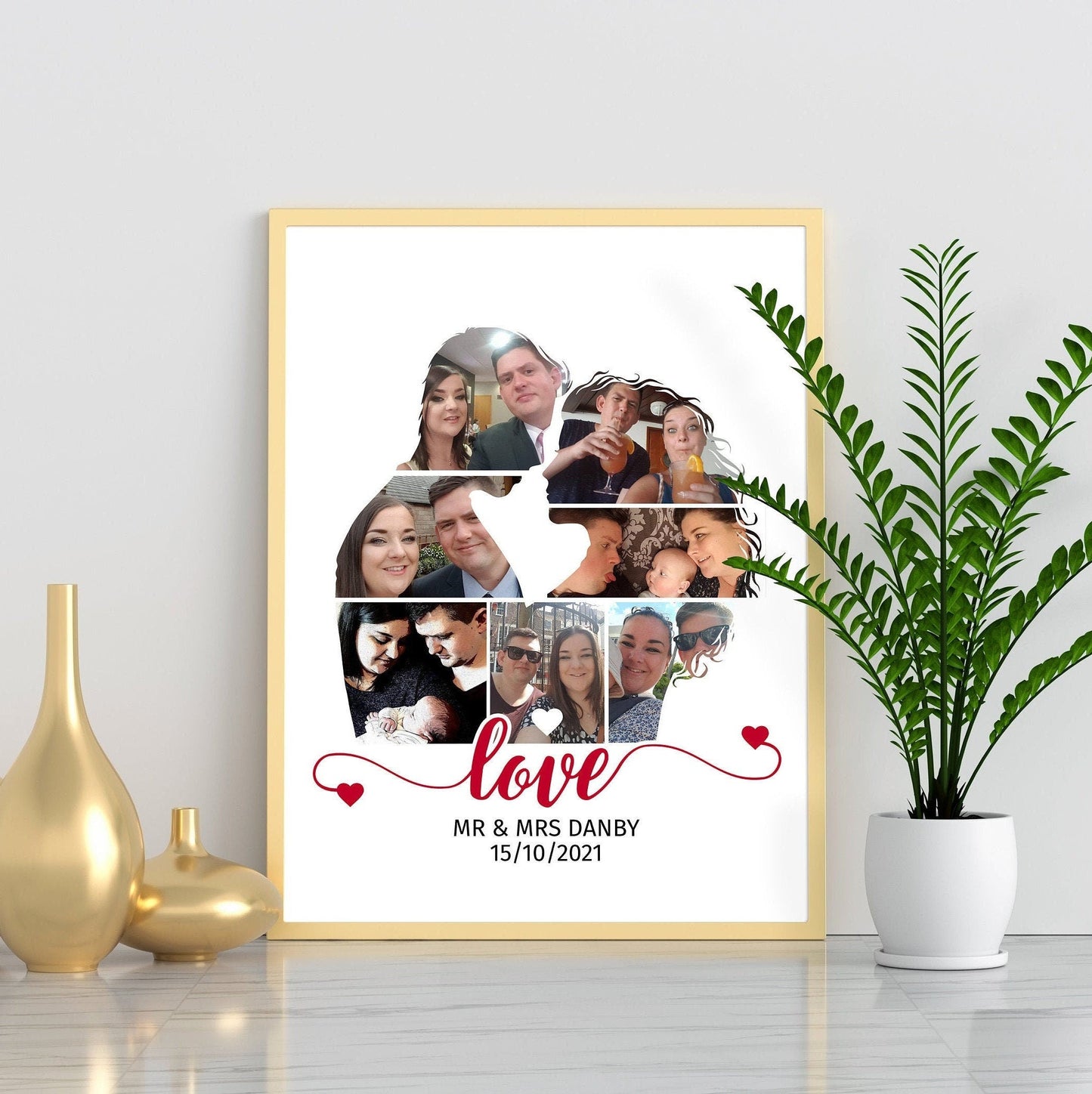 Personalised, Photo Collage, Couple, Framed Prints, Sentimental Wall Art, Digital Framed Print, Wedding Gift idea, Anniversary Ideas,