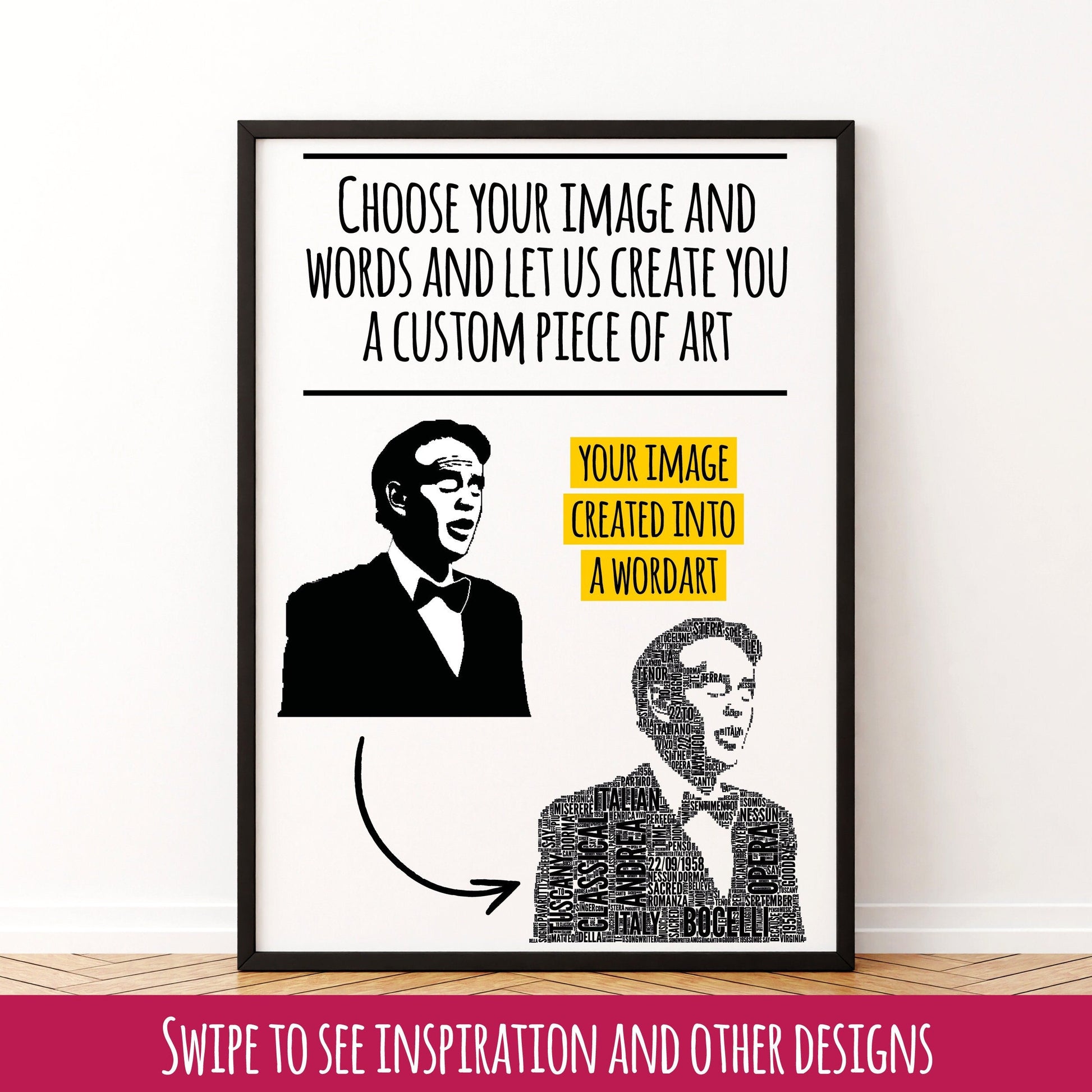 Personalised Wordart, Framed Digital Print, Custom Wall Decor, Choose your Design, Typography Art