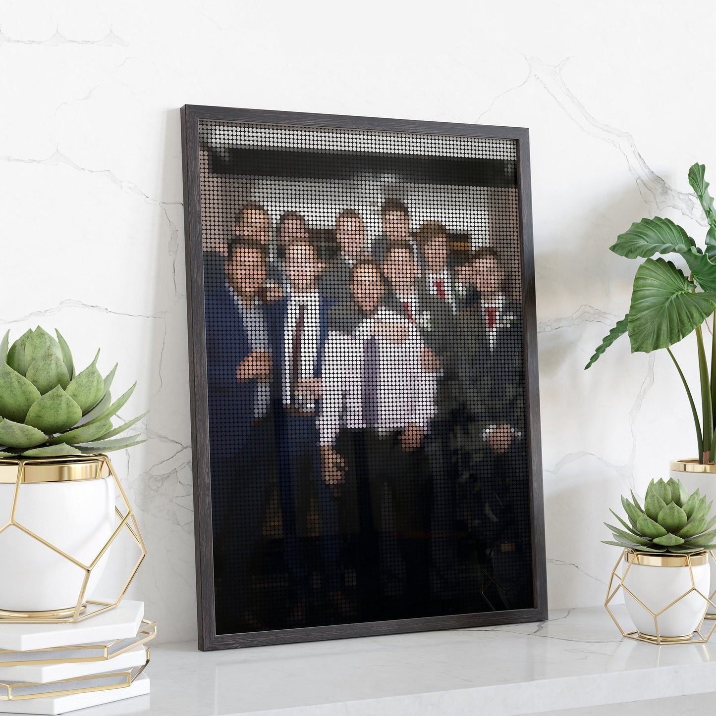 Personalised Photo, Dot Mosaic Print, Portrait, Animals, Family, Nature images, Framed, Pointillism, Pop art Style