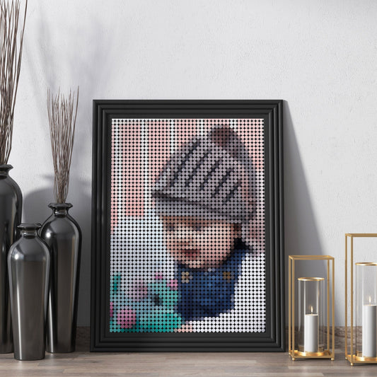Personalised Photo, Dot Mosaic Print, Portrait, Animals, Family, Nature images, Framed, Pointillism, Pop art Style