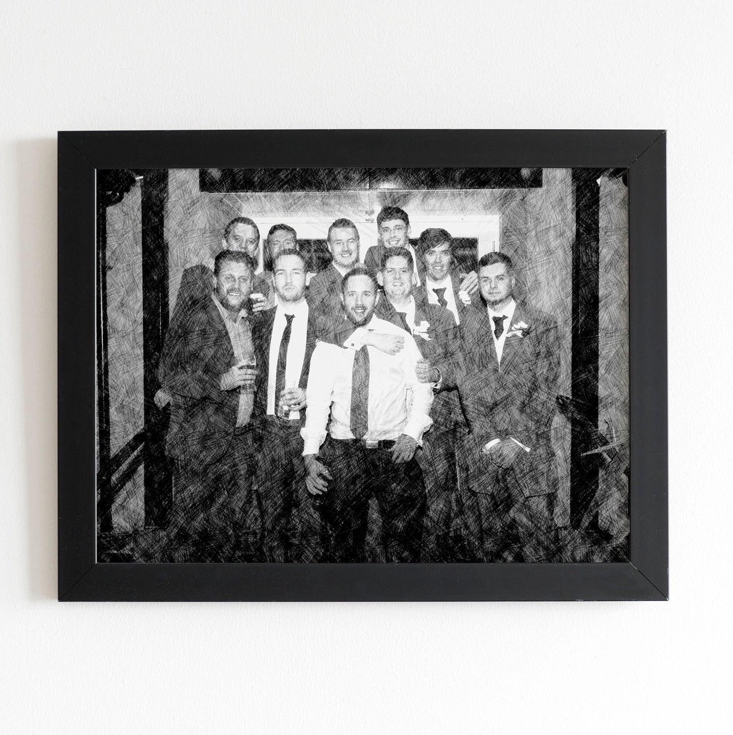 Custom Sketch Portrait, Sketch Effect from Photograph, Personalised Gift, Framed Digital Print, Drawing from Photo, Christmas Gift