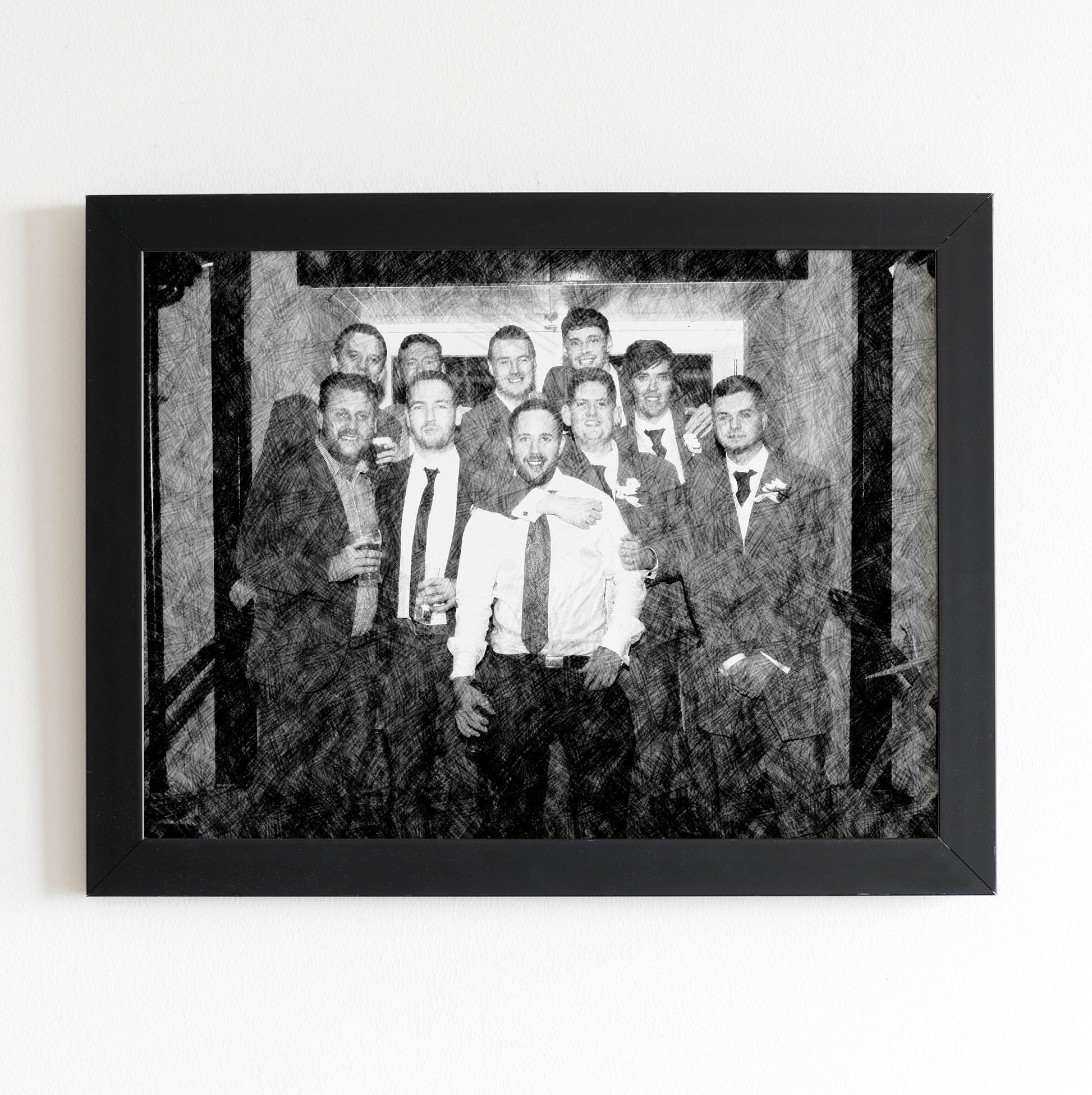 Custom Sketch Portrait, Sketch Effect from Photograph, Personalised Gift, Framed Digital Print, Drawing from Photo, Christmas Gift