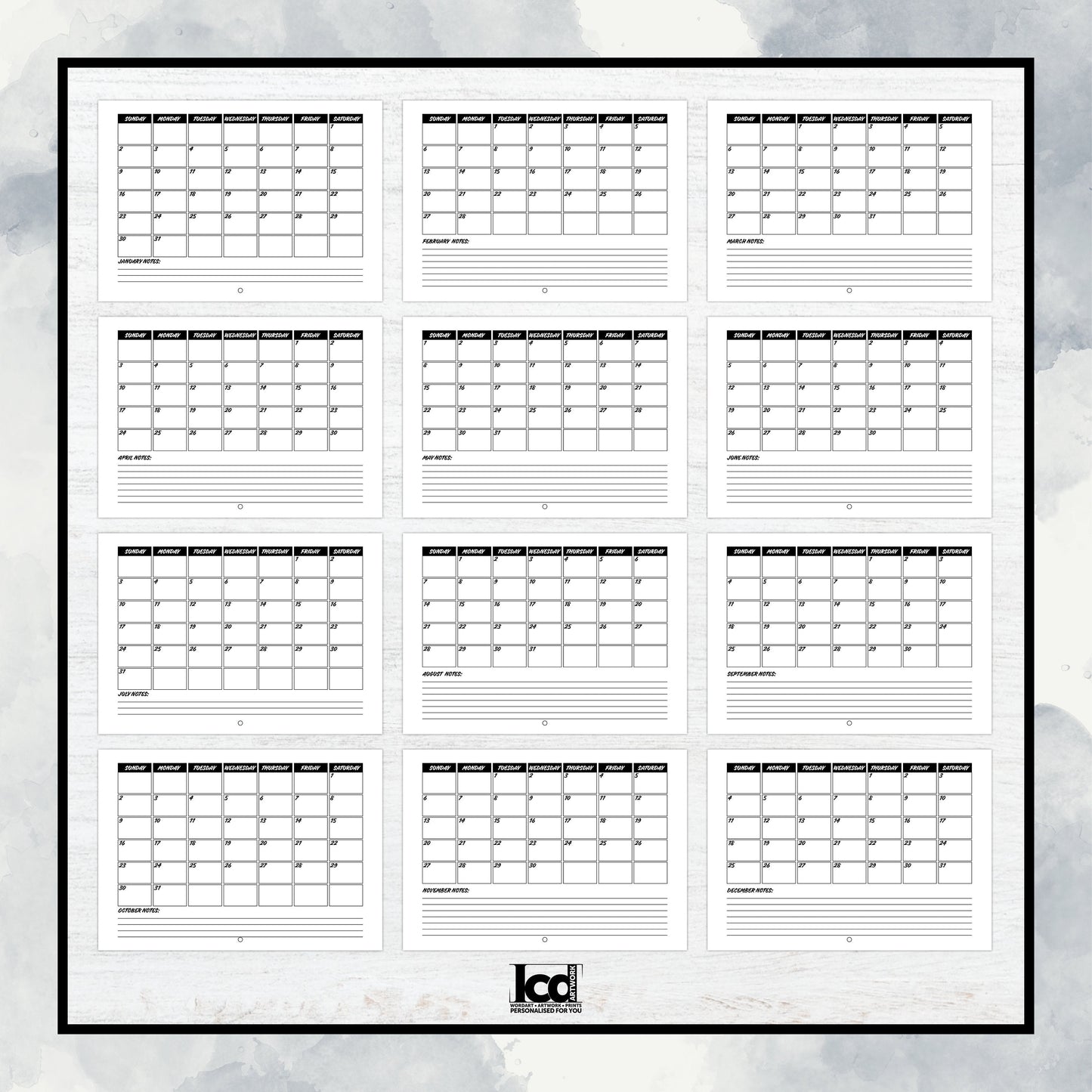Personalised Photo Calendar 2022, Create a Calendar with Your Photos, Image Word Art Calendar, A4 Photo Calendar 2022, Christmas Gift Ideas