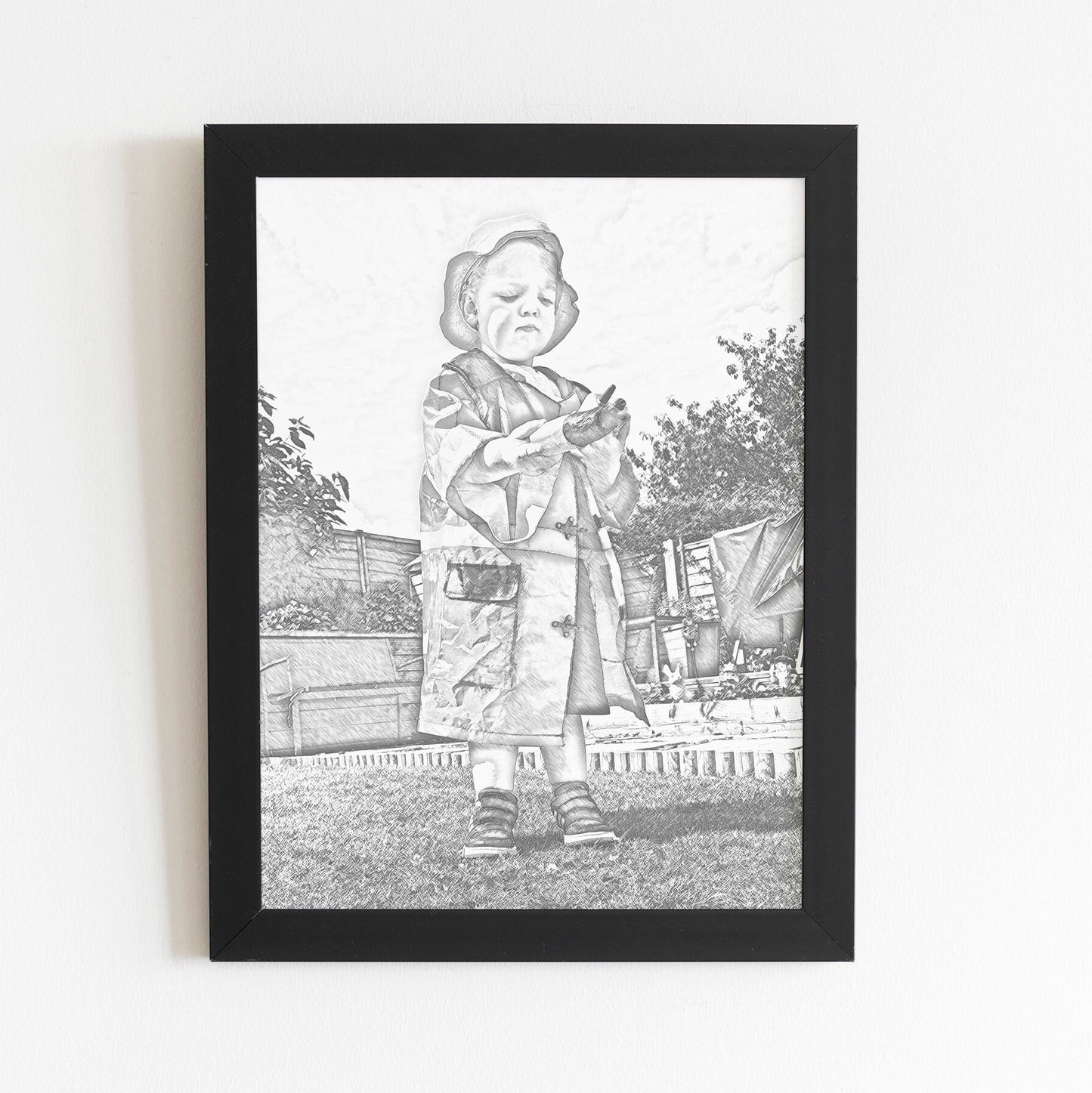 Custom Portrait Sketch From Photo, Family Photo Portrait, Digital Art, Framed, Personalised Gift, Great Christmas Gift, For Him, For Her