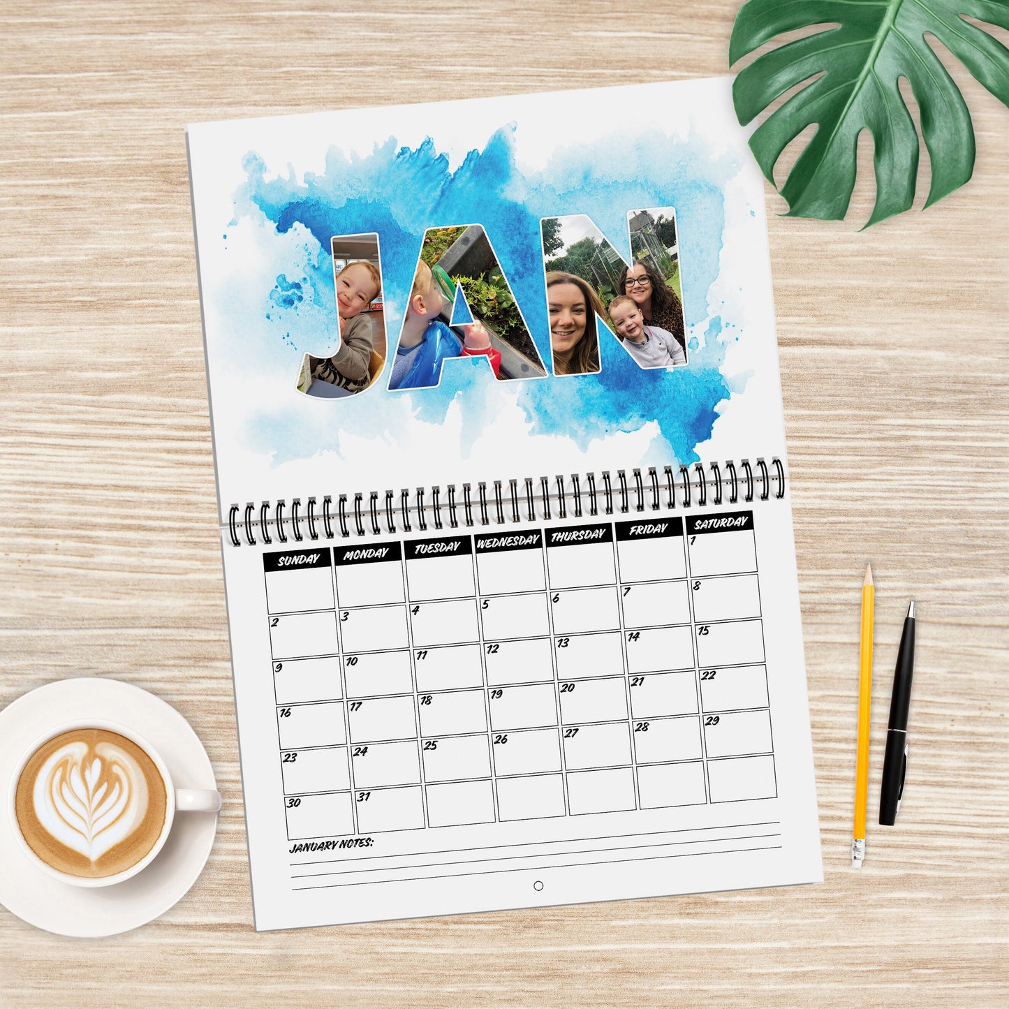 Personalised Photo Calendar 2022, Create a Calendar with Your Photos, Image Word Art Calendar, A4 Photo Calendar 2022, Christmas Gift Ideas
