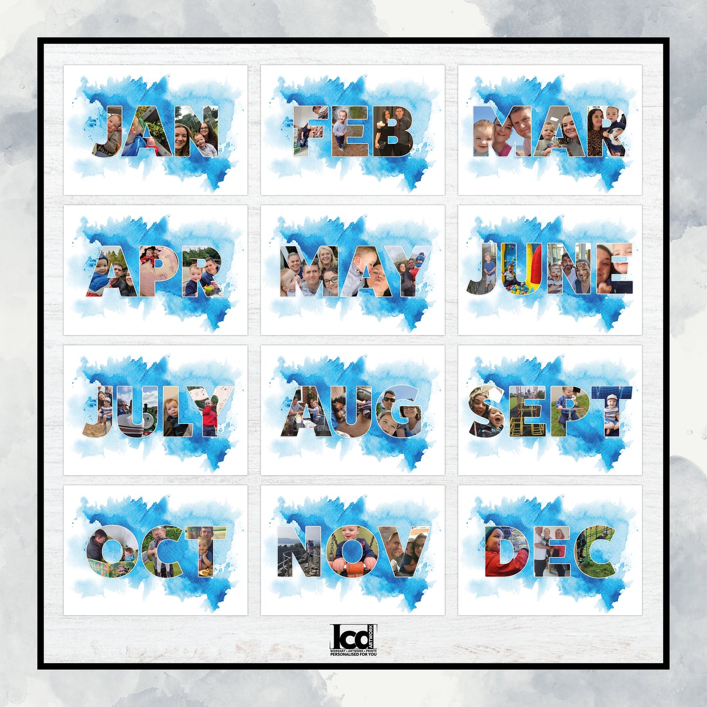 Personalised Photo Calendar 2022, Create a Calendar with Your Photos, Image Word Art Calendar, A4 Photo Calendar 2022, Christmas Gift Ideas