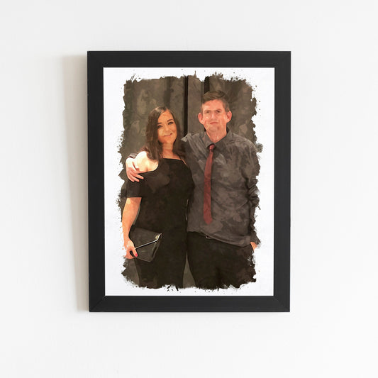 Personalised Watercolour Art, Digital Family Photo Portrait, Pet Portrait, Watercolour Landscape, Personalised Gift, Image from Photo