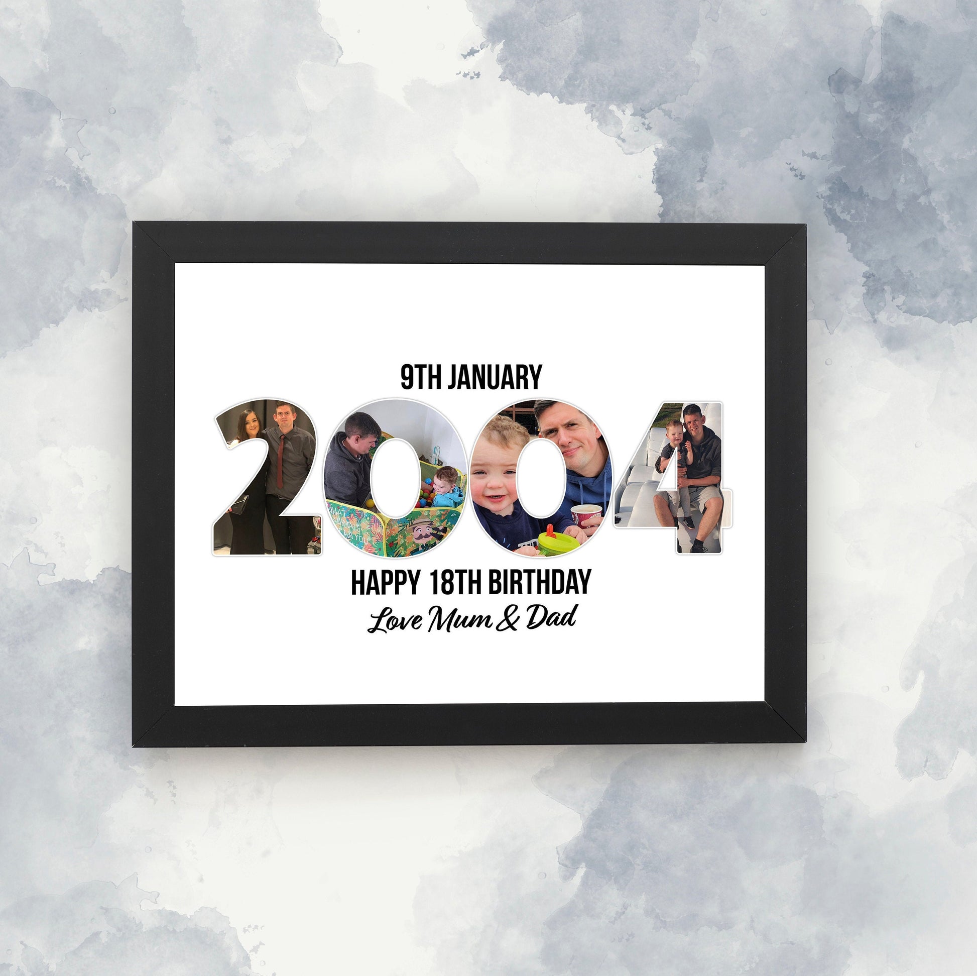 Year of Born Photo Collage, 18th Birthday Print, Personalised Family Print, Landmark Birthday Print, Birthday Gift idea for Boys & Girls