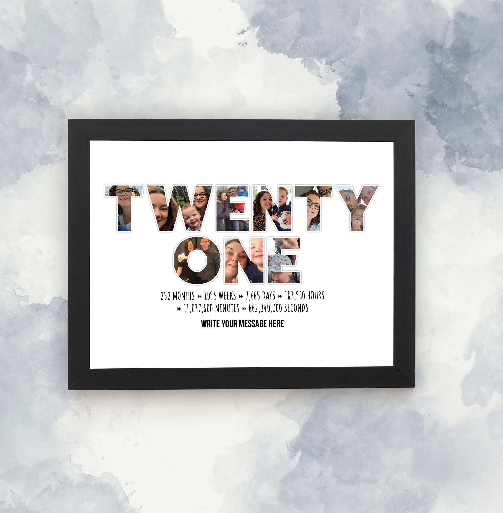 21st Birthday, Photo Collage Print, Personalised Photo Collage, Landmark Birthday Print, Framed Print, Birthday Gift idea Boy or Girl