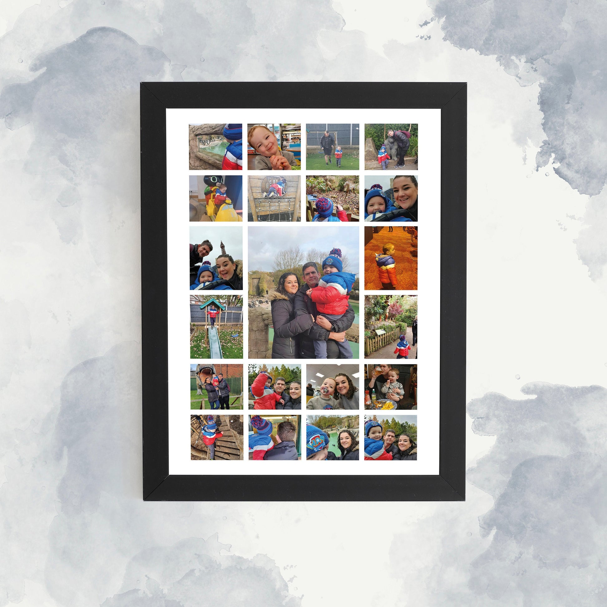Personalised Photo Collage Wall Art Print Framed