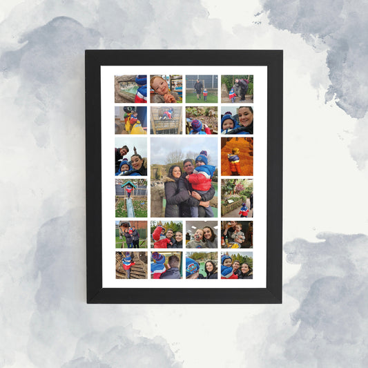Personalised Photo Collage Wall Art Print Framed