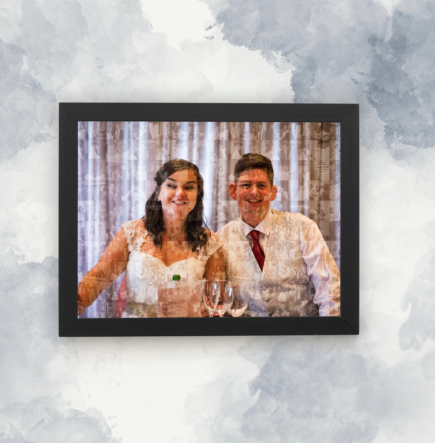 Personalised Wedding Photo Mosaic Art, Anniversary Gift Photo Collage, Couples Photo Montage, Framed Custom Collage, Personalised Artwork
