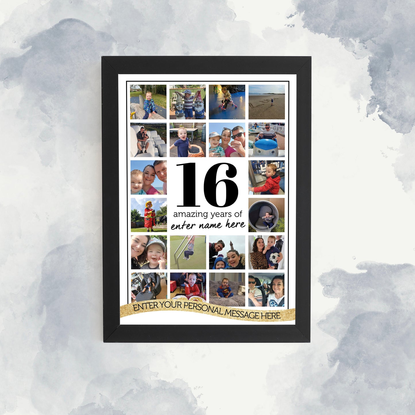 16th Birthday Photo Collage, Personalised Photo Grid Print, Sentimental Framed Print, Photo Grid Art, Photo Memories, Photo Collage