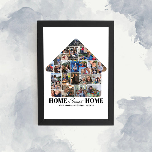 Home Photo Collage, Personalised Family Print, Home Sweet Home Collage, Photo Collage of Home, New Home Prints, House Gifts