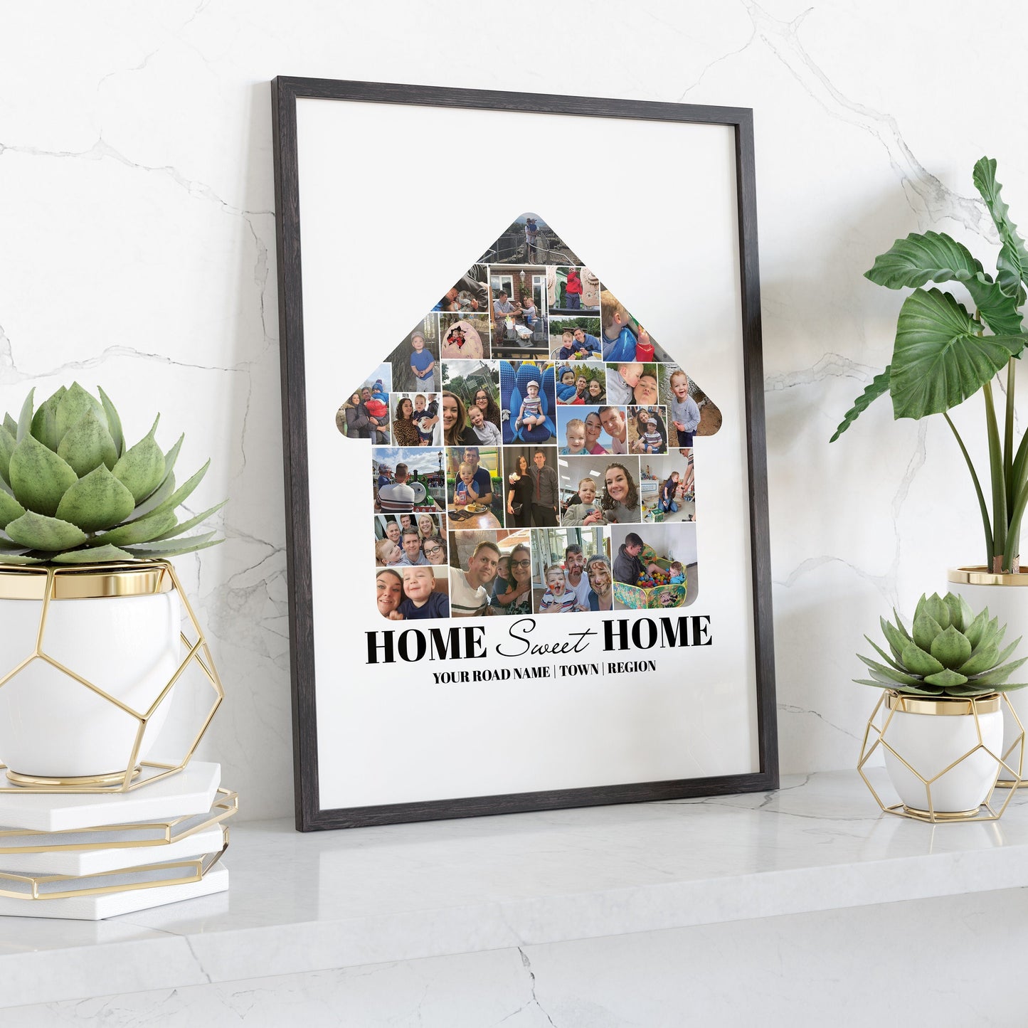 Home Photo Collage, Personalised Family Print, Home Sweet Home Collage, Photo Collage of Home, New Home Prints, House Gifts