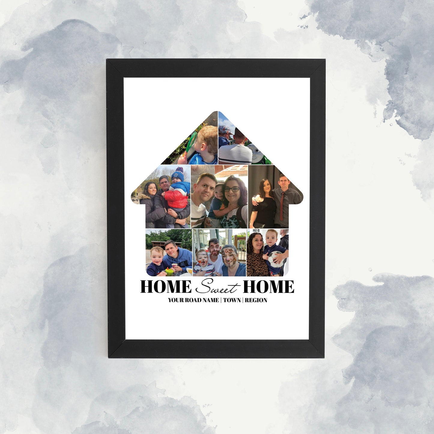 Home Photo Collage, Personalised Family Print, Home Sweet Home Collage, Photo Collage of Home, New Home Prints, House Gifts