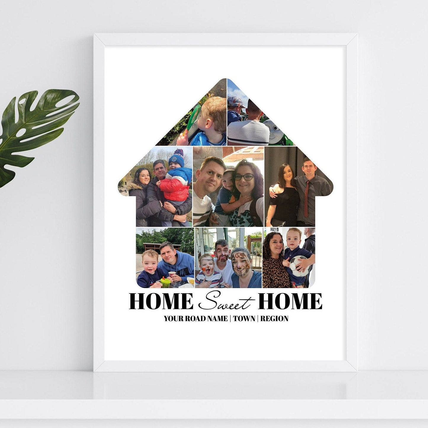 Home Photo Collage, Personalised Family Print, Home Sweet Home Collage, Photo Collage of Home, New Home Prints, House Gifts