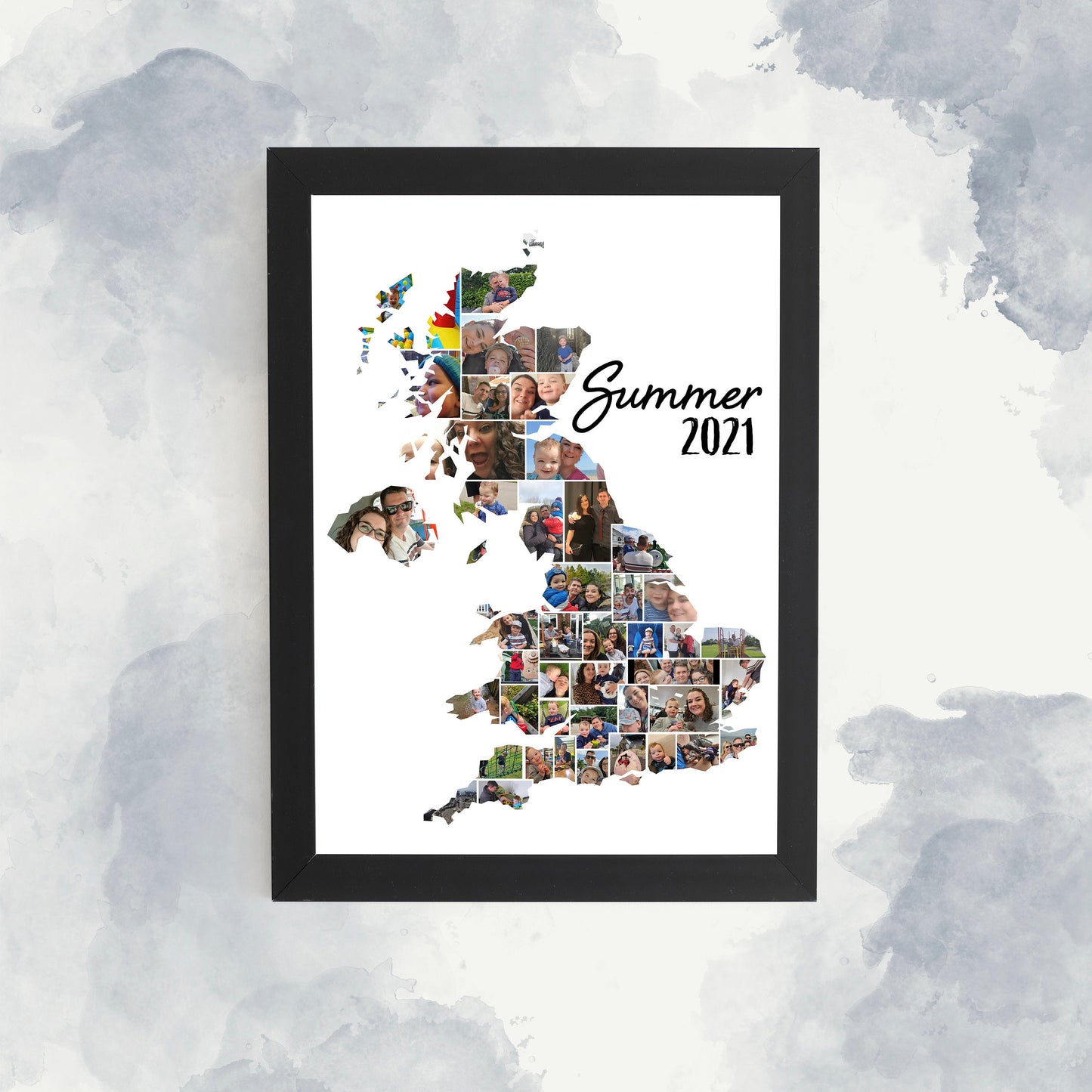 Menorca Holiday Photo Collage, Country Silhouette, Holiday Photo Collage, Holiday Memories, Personalised Framed Print, Travelling worldwide