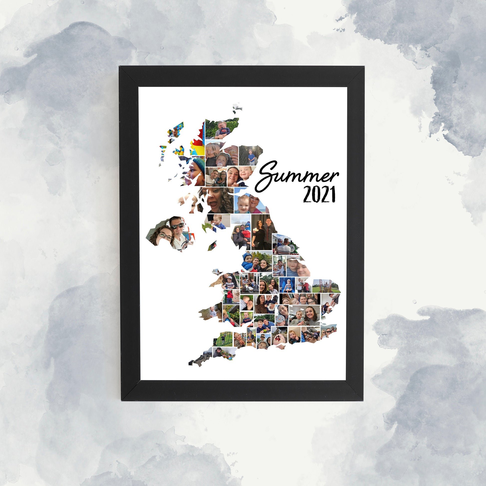 Menorca Holiday Photo Collage, Country Silhouette, Holiday Photo Collage, Holiday Memories, Personalised Framed Print, Travelling worldwide