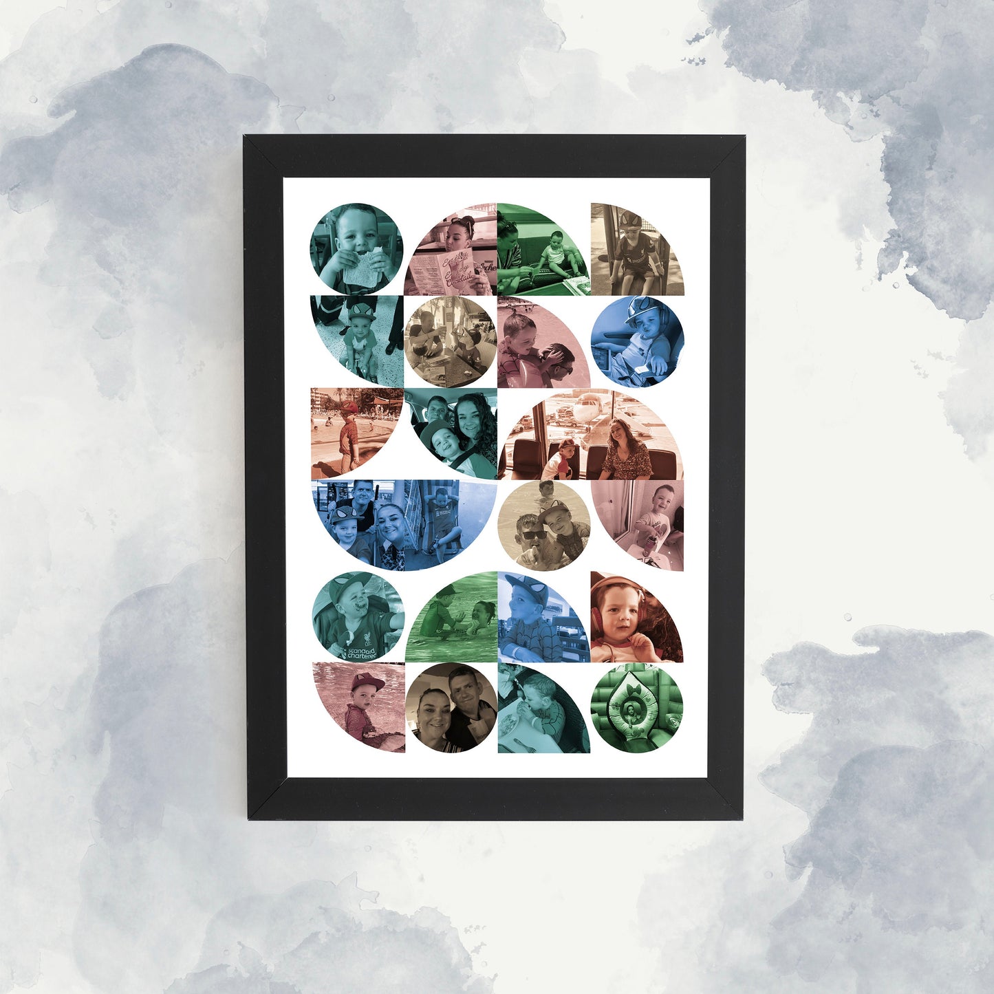 Bauhaus Geometric Shapes, Personalised Photo Collage, Wall Art, Abstract Photo Montage for Home Décor.