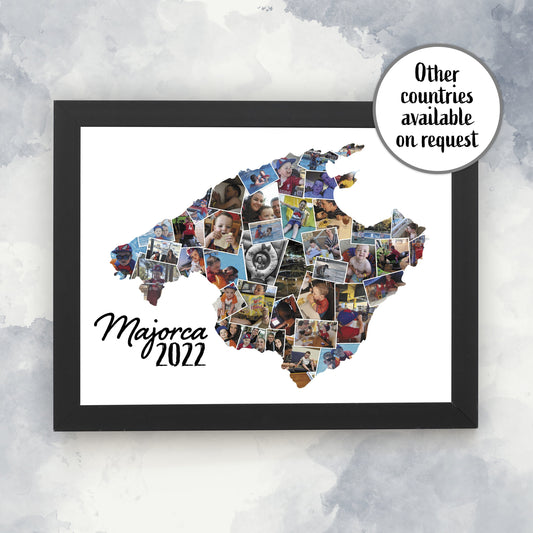 Holiday Photo Collage, Memories Print, Honeymoon Montage, Personalised Photo Print, Gifts for Him, Gifts for her, Birthday, All Countries