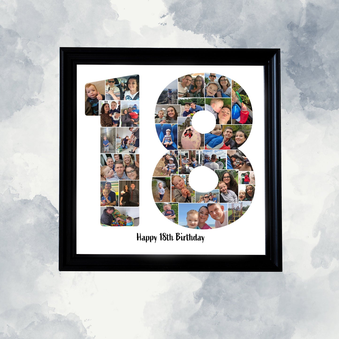 18th Birthday Print, Personalised Number Photo Collage, Family Print, Anniversary Gift, Birthday Gift idea, Gift Ideas, Number Collage