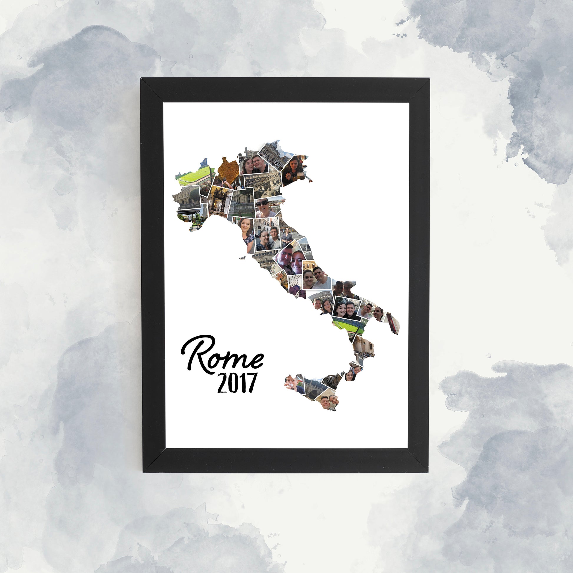 Thailand Photo Collage, Any Country Silhouette, Digital Photo Collage, Holiday Memories, Personalised Framed Print, Travelling memories