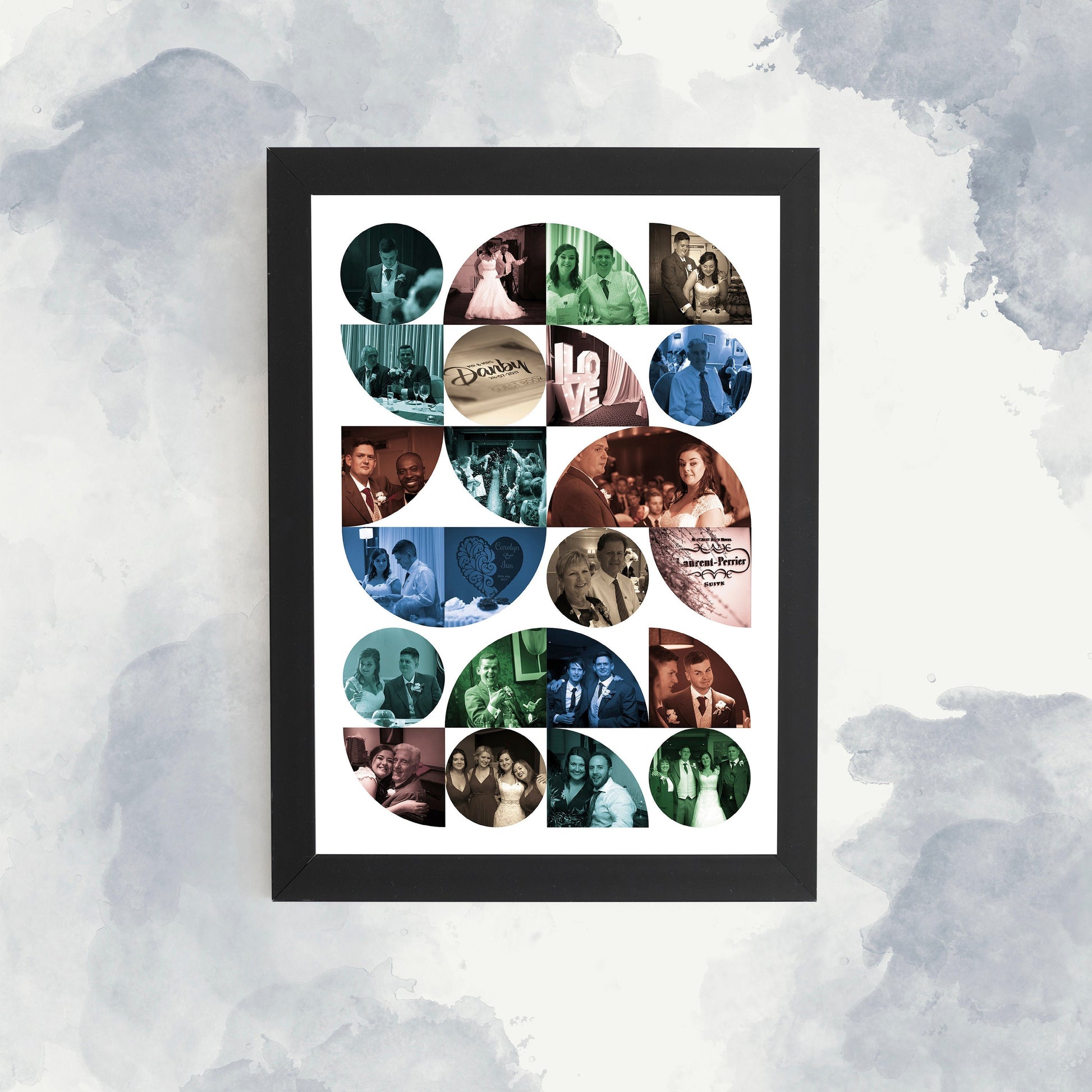Bauhaus Geometric Shapes, Personalised Photo Collage, Wall Art, Abstract Photo Montage for Home Décor.