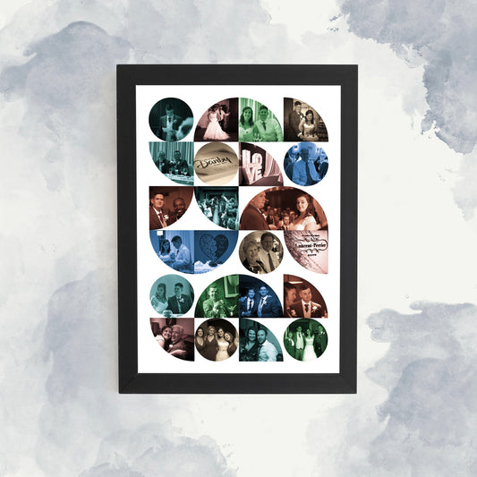Bauhaus Geometric Shapes, Personalised Photo Collage, Wall Art, Abstract Photo Montage for Home Décor.