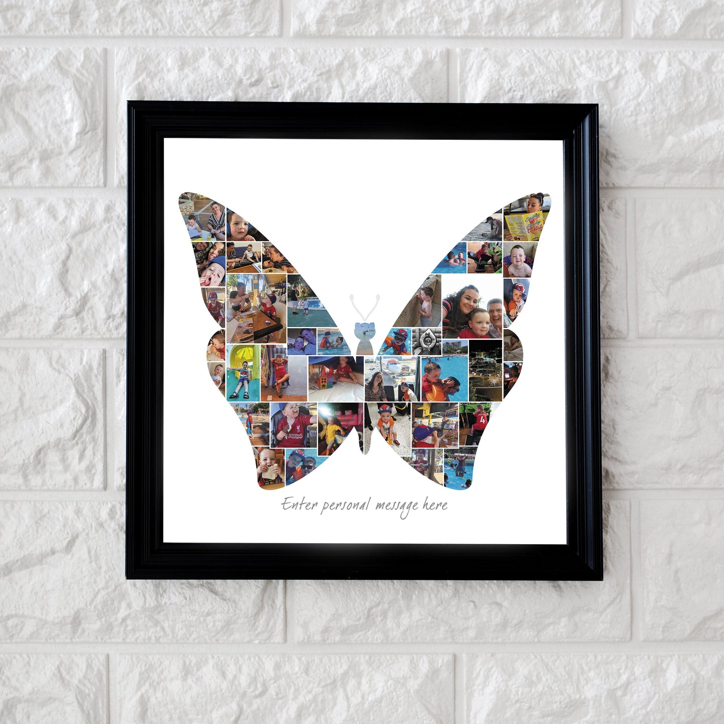 Butterfly Photo Collage, Butterfly Collage Print, Animal Print, Personalised Family Wall Art, Custom Family Photo Collage, Family Photo