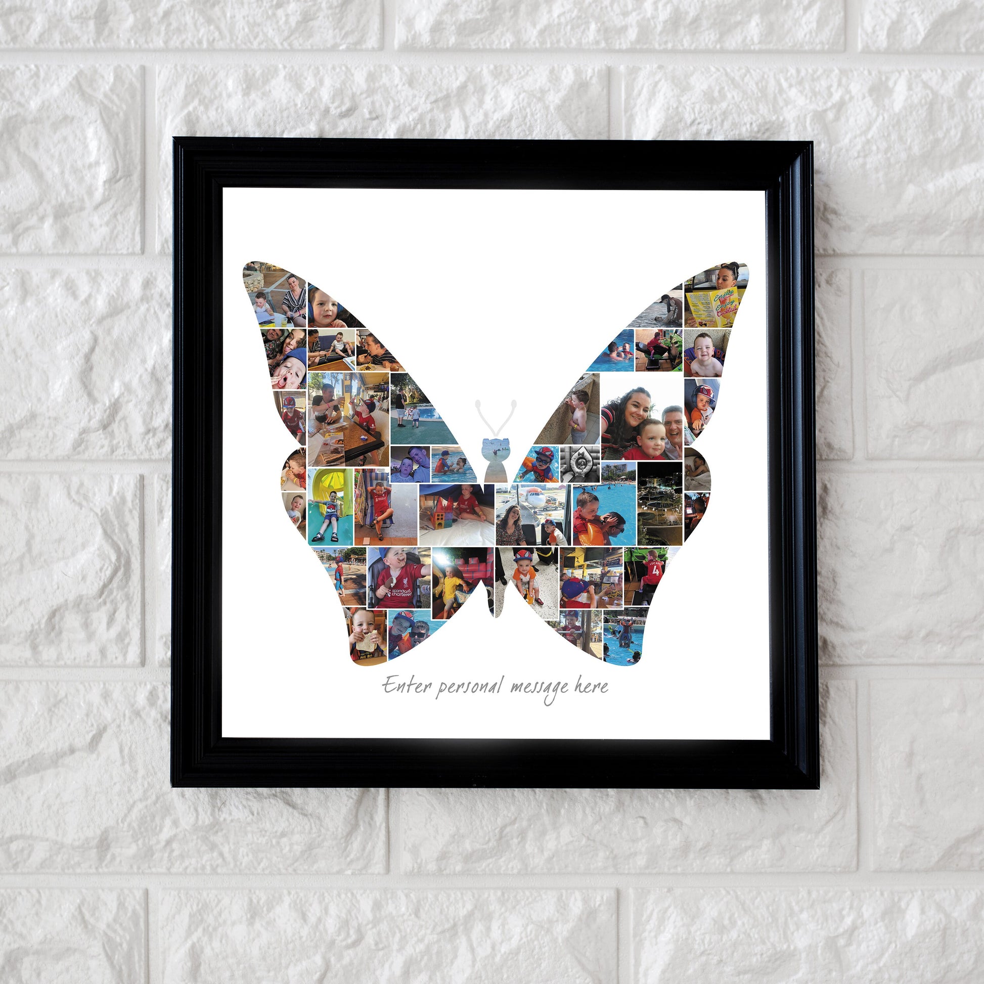 Butterfly Photo Collage, Butterfly Collage Print, Animal Print, Personalised Family Wall Art, Custom Family Photo Collage, Family Photo