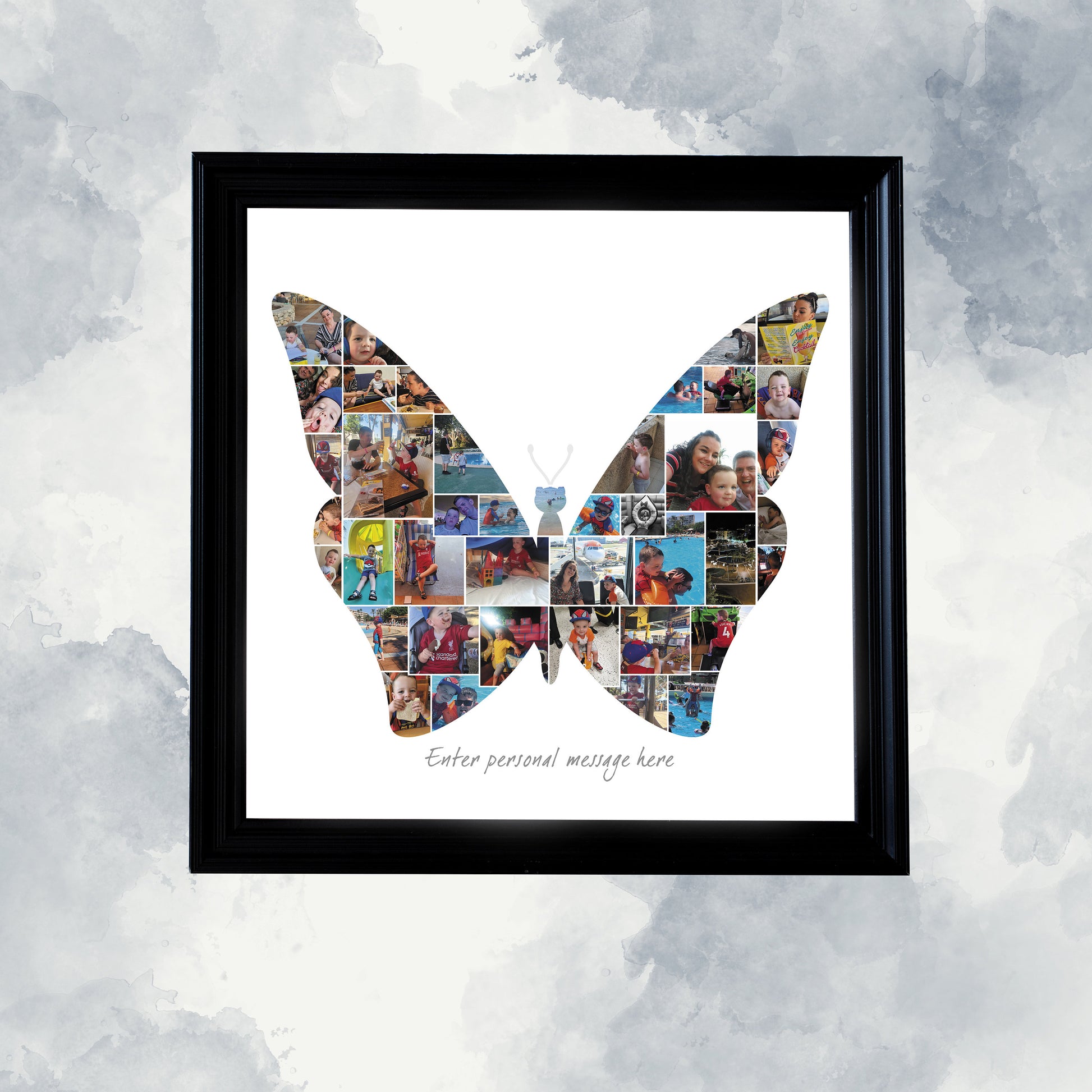 Butterfly Photo Collage, Butterfly Collage Print, Animal Print, Personalised Family Wall Art, Custom Family Photo Collage, Family Photo