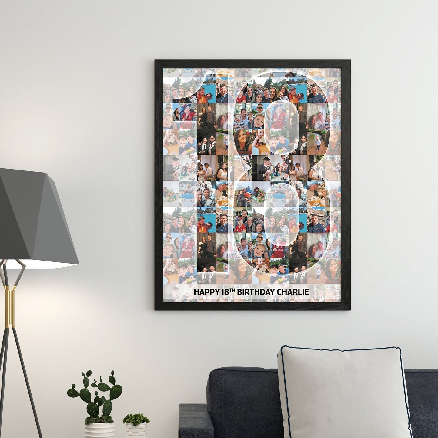 18th Birthday Print, Mosaic Photo Collage, Personalised 18th Print, 18th Birthday Photo, Birthday Decoration, Birthday Gift Idea