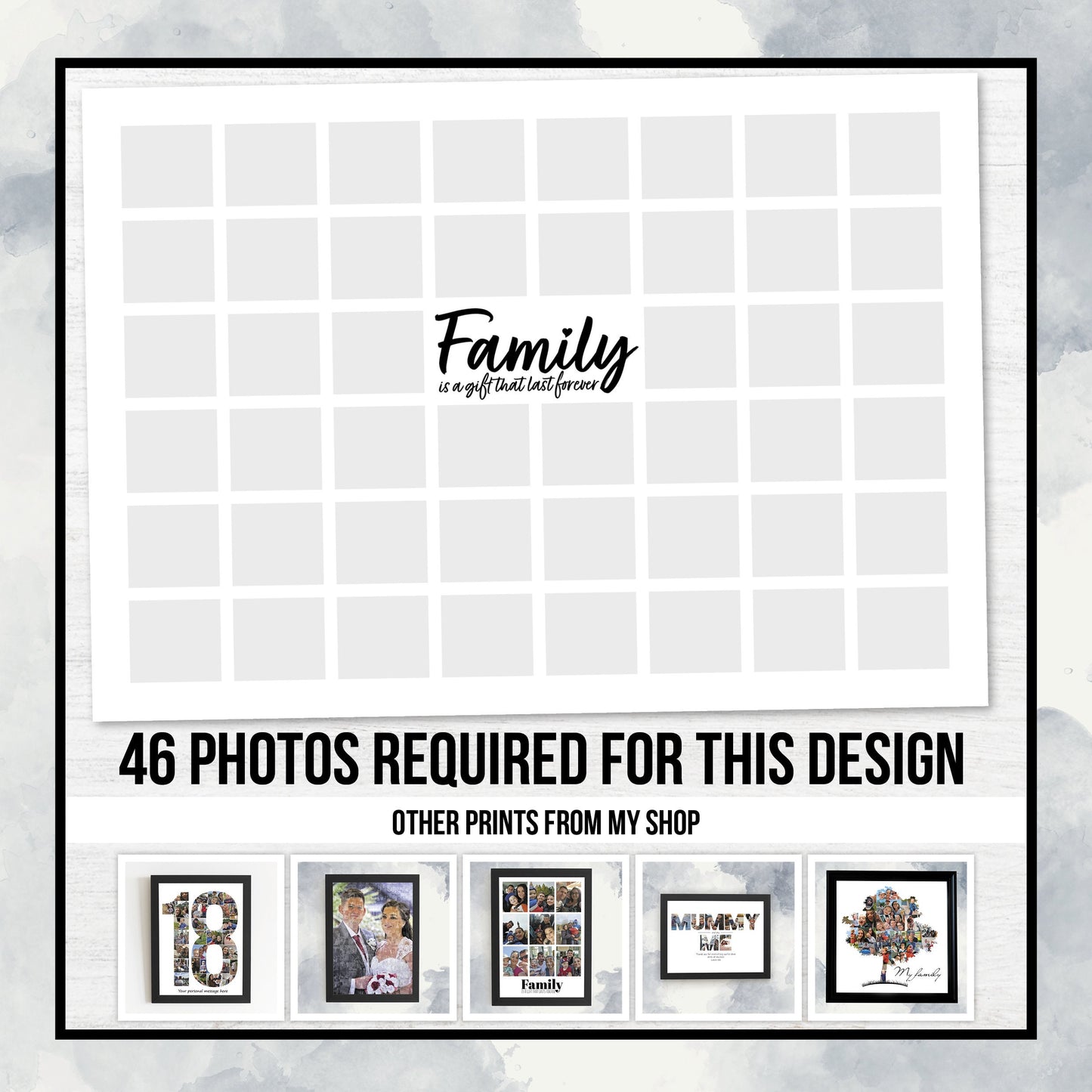 Personalised Photo Collage frame, Personalised Wall Art with Multiple Pictures, Family memories, Multi-Photo Family Wall Art