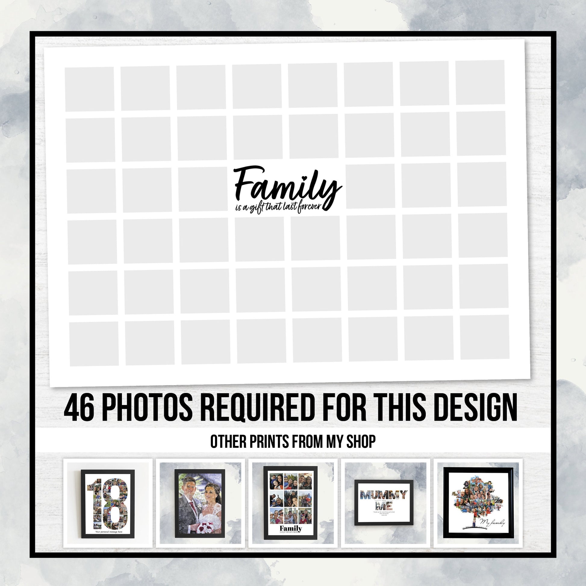 Personalised Photo Collage frame, Personalised Wall Art with Multiple Pictures, Family memories, Multi-Photo Family Wall Art