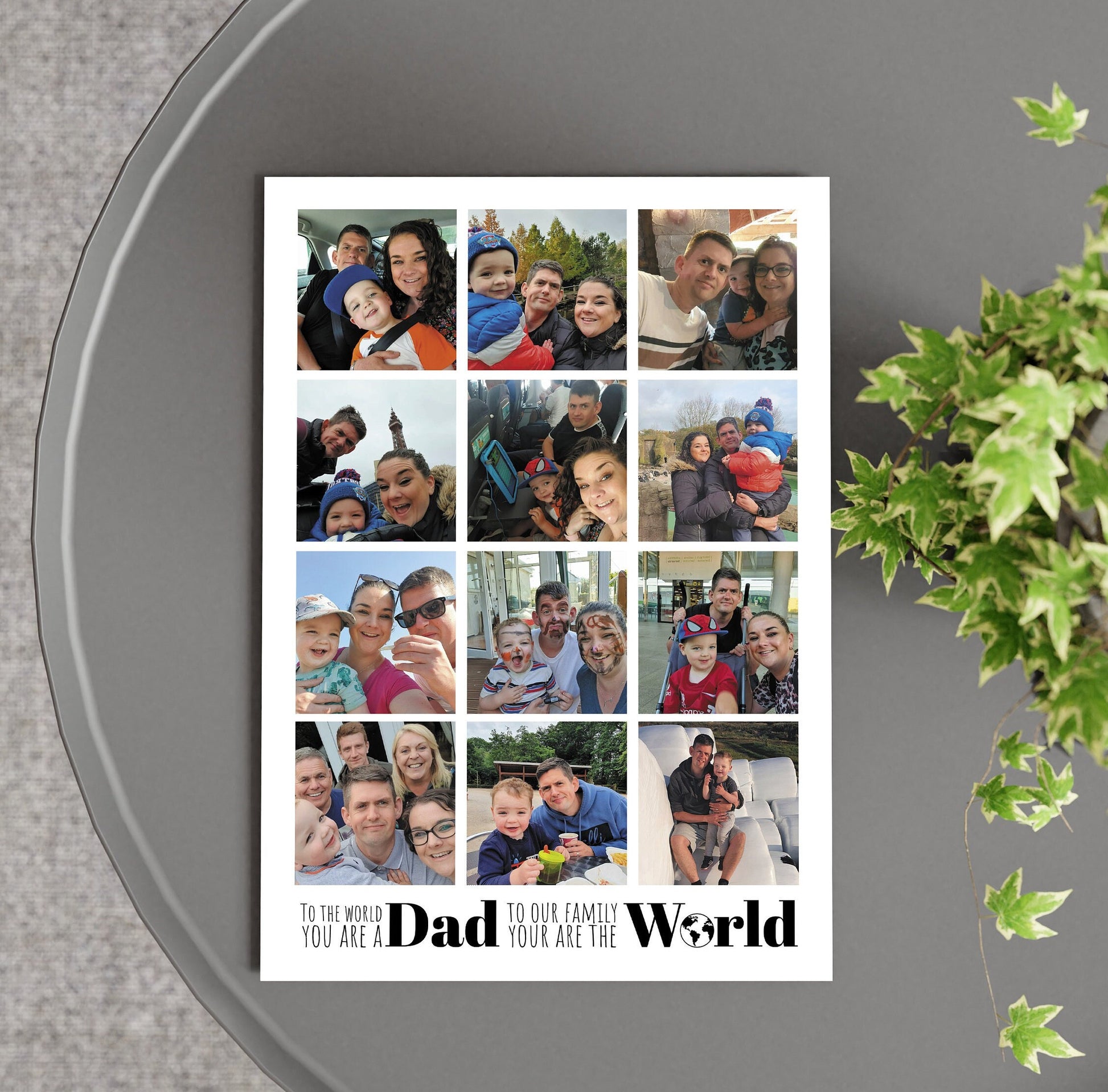 Personalised Dad Photo Collage, Photo Print, Gift for Dad, Fathers Quote, Fathers Day Present, Daddy Framed Print, Memories Keepsake Art